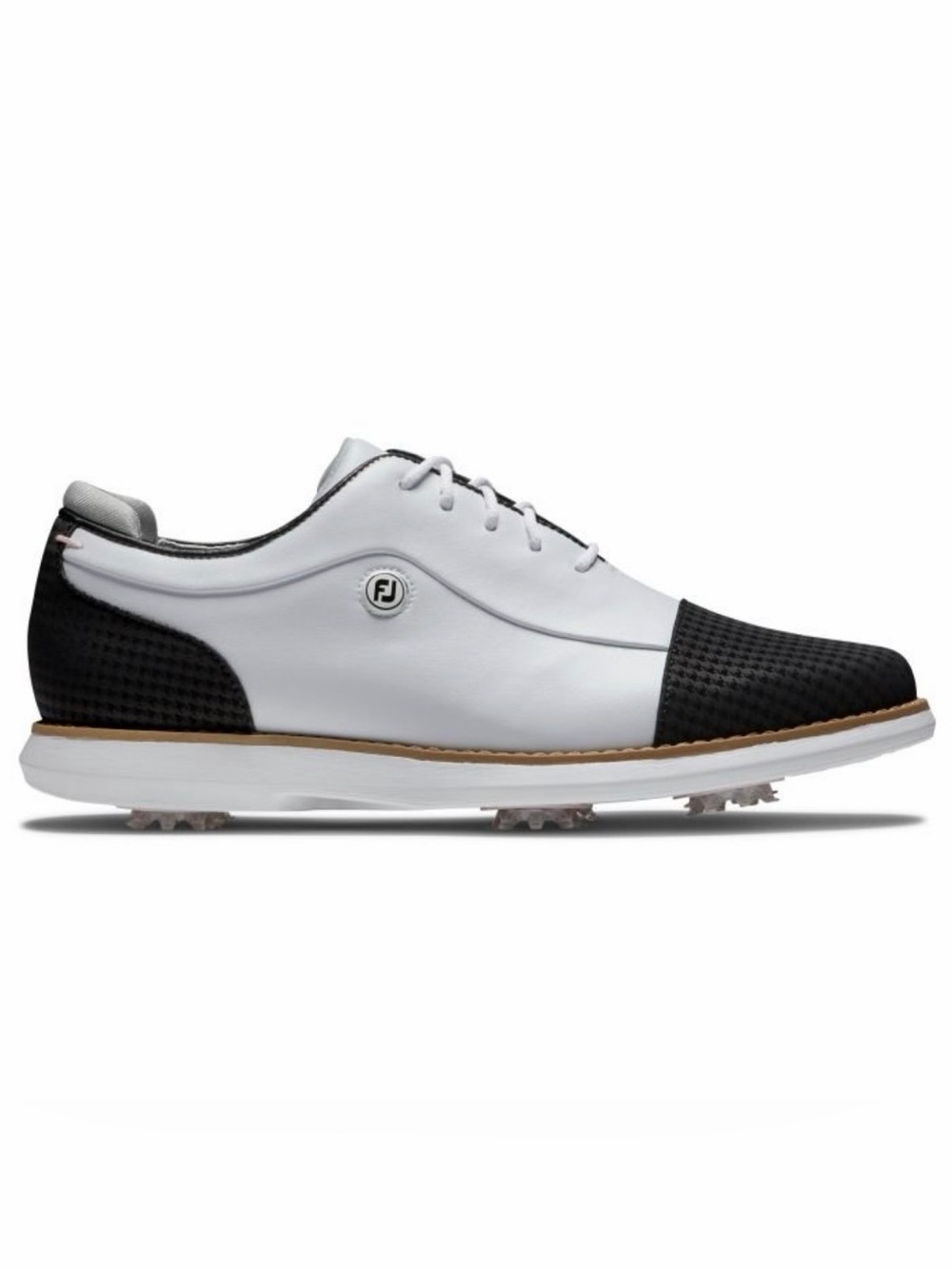 FootJoy Womens Traditions Cap Toe Golf Shoes - White/Black 97912 US 7